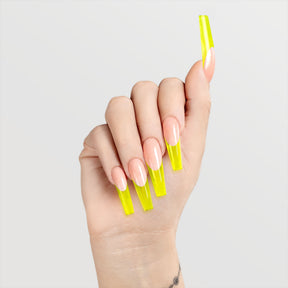 Chaun Legend Lemon Drop LGG04 jelly gel polish on hands