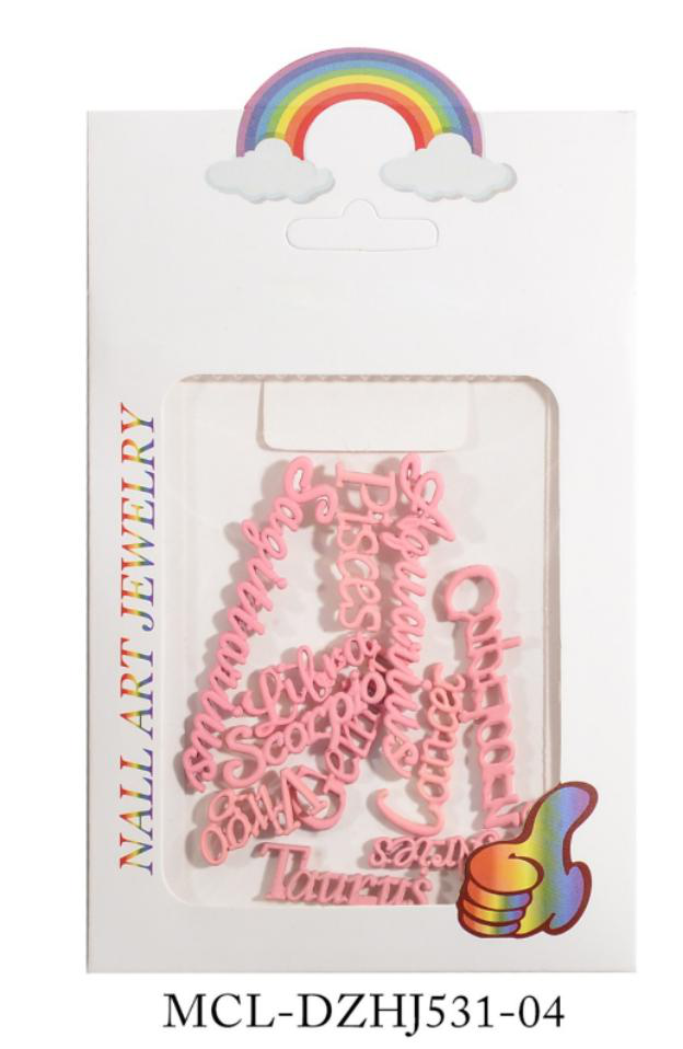 Zodiac Charms - Pink 12pc