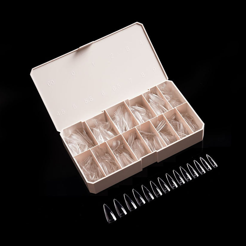 PRO-X Soft Gel Nail Tips 09 - Natural Stiletto Long - 14 Sizes | 600pc