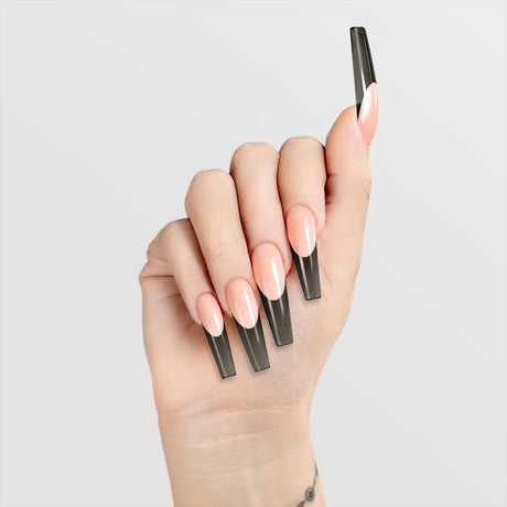 Chaun Legend Midnight Mezcal LGG12 jelly gel polish on hands