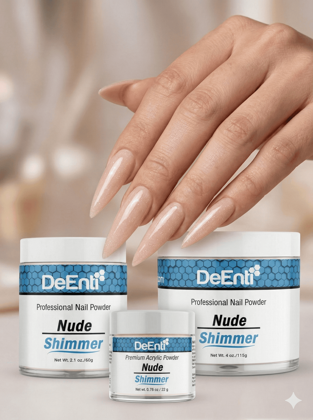 Nude Shimmer Acrylic Powder – 4 oz