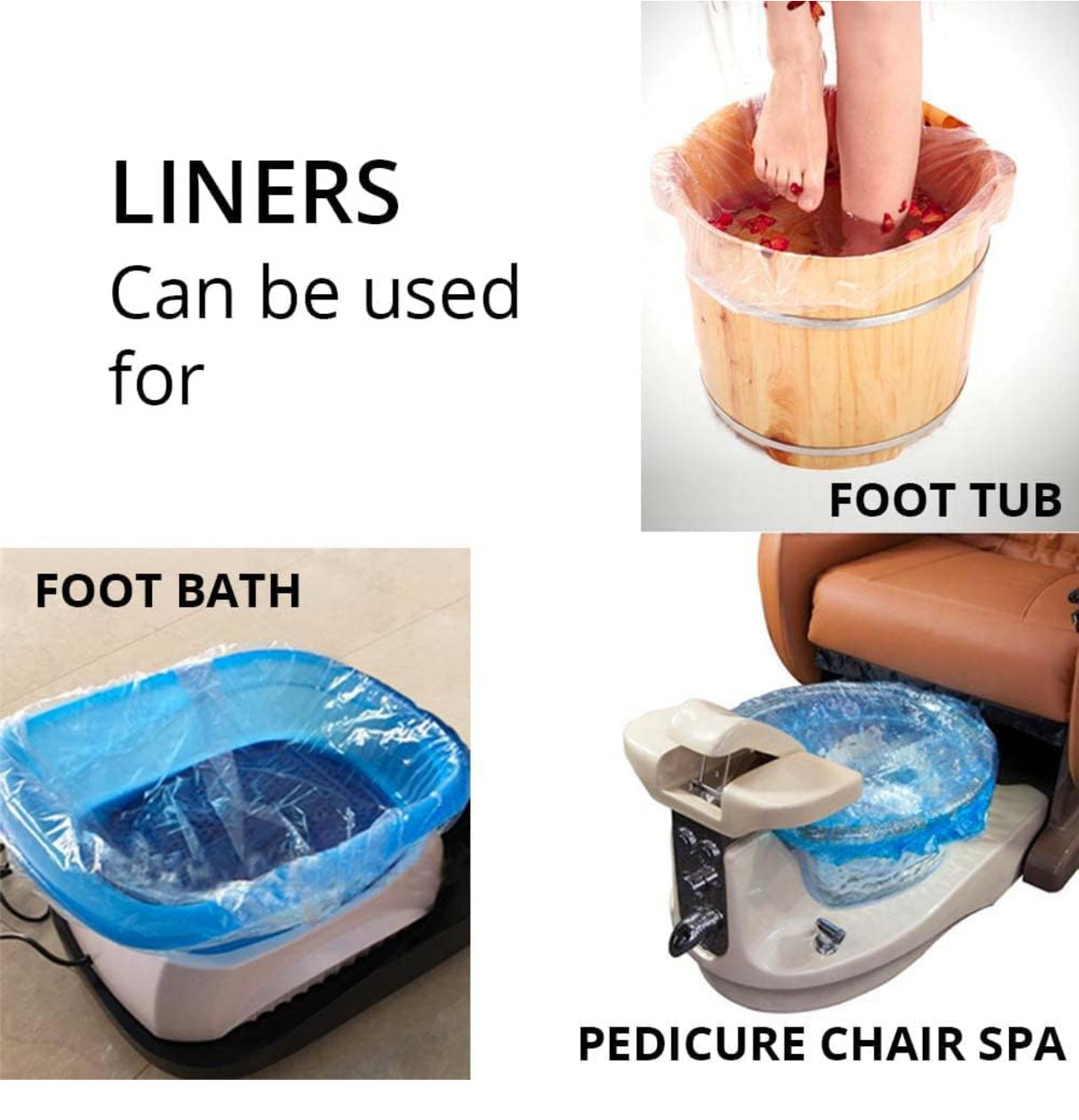 *Disposable Spa Bag Liner for Pedicure (Blue) - 100 pc