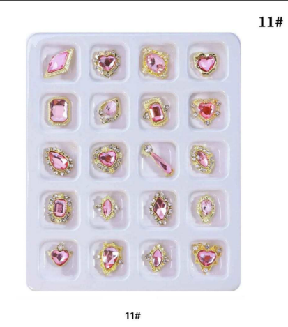 Rhinestone Set Pink - 20pc Mix Shapes