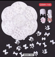 3D Bowties White Color - Nail Art Charm
