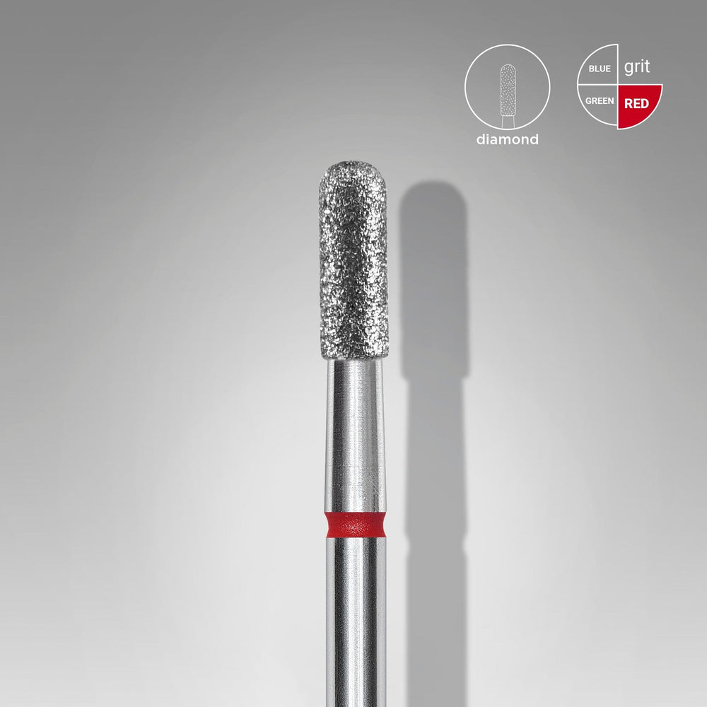 Bit #308 - Diamond nail drill bit rounded cylinder red, head diameter 2,3 mm, working part 6,5 mm - EXPERT