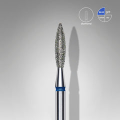 Bit #298 - Diamond Nail Drill Bit Flame Blue, Head Diameter 2,3 mm, Working Part 10 mm- EXPERT