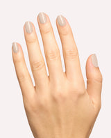 Hand modeling OPI Berlin There, Doin' That gel nail polish, a glossy taupe-beige shade
