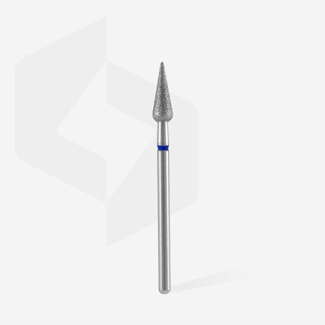 Bit #309 - Diamond nail drill bit pointed pear blue, head diameter 4 mm, working part 12 mm - EXPERT