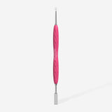 Manicure pusher Gummy with silicone handle UNIQ 11 TYPE 1 (straight flat and loop pusher)
