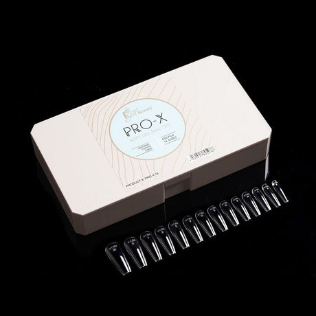 PRO-X Soft Gel Nail Tips 15 - Natural Coffin Long - 14 Sizes | 600pc