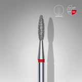 Bit #306 - Diamond nail drill bit flame red head diameter 2,1mm / working part 8mm - EXPERT