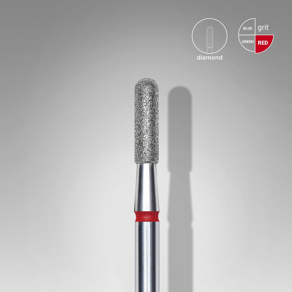Bit #302 - Diamond Nail Drill Bit Rounded Cylinder Red, Head Diameter 2,3 mm, Working Part 8 mm - EXPERT