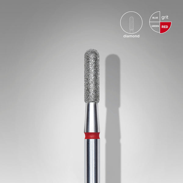 Bit #302 - Diamond Nail Drill Bit Rounded Cylinder Red, Head Diameter 2,3 mm, Working Part 8 mm - EXPERT