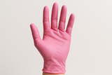 had with pink latex glove
