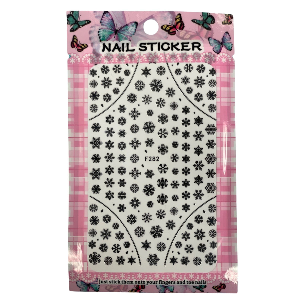 Nail Sticker - F282 Snowflake Black