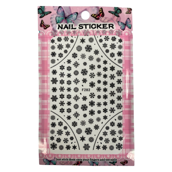 Nail Sticker - F282 Snowflake Black