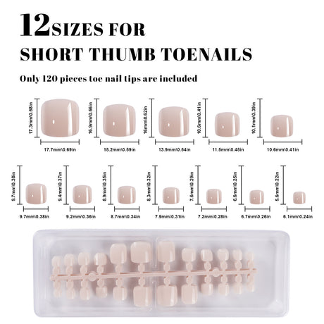 Press On Toe Nails - 30pc Box
