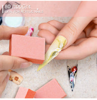 *150pc Sheet Mini Nail Buffer - 80/80 Orange/White JAPAN