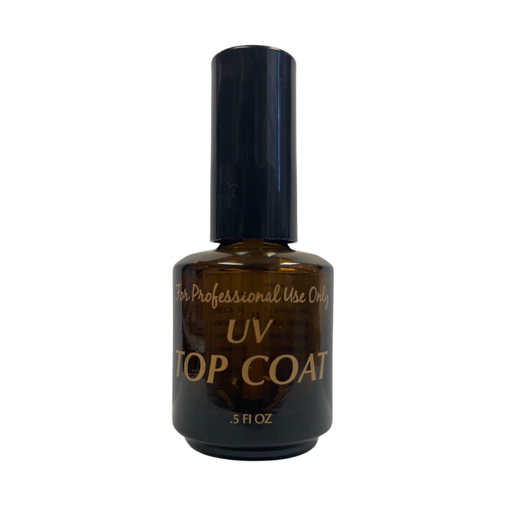 UV Top Coat Amber Emply  Bottle - 0.5 Fl oz - Includes Cap & Brush