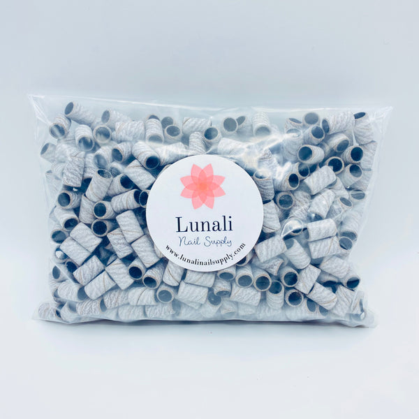 White Sanding Bands for Nails - Medium Grit (150) (500/bag)