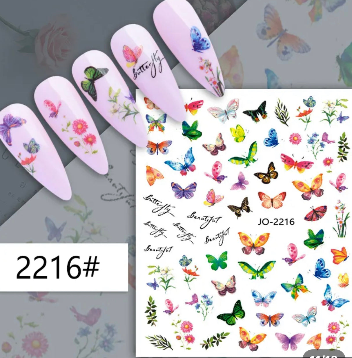 Butterfly -  Nail Sticker -JO-2216