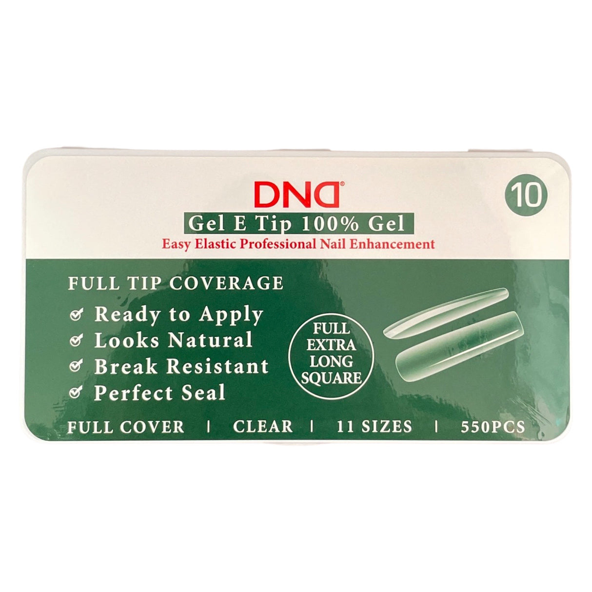 Extra Long Square #10 | Soft Gel Tips 11Sizes - 550PC