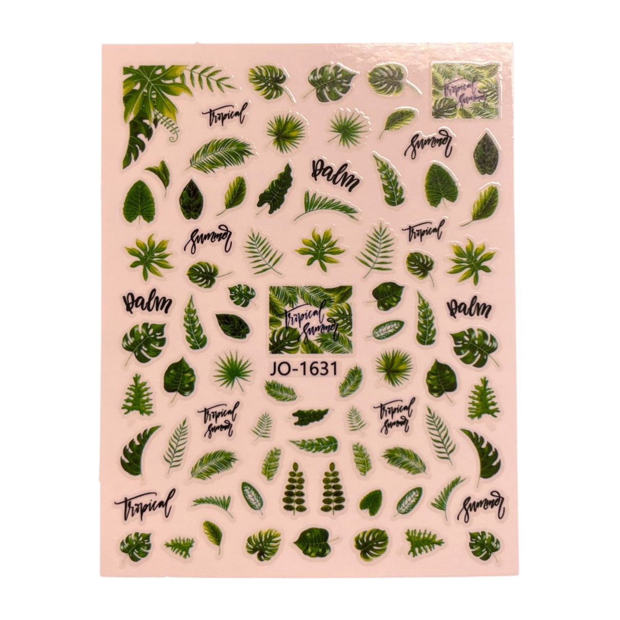 Nail Sticker - JO-1631 Green Palm Leaf Mix