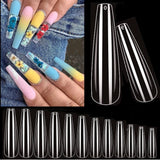 Full Cover Coffin XXL Clear / Nail Tips Bag 0 to 11 - 600pc