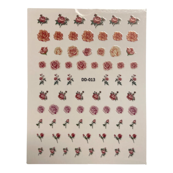 Nail Sticker - DD-013 Mix Nude Roses