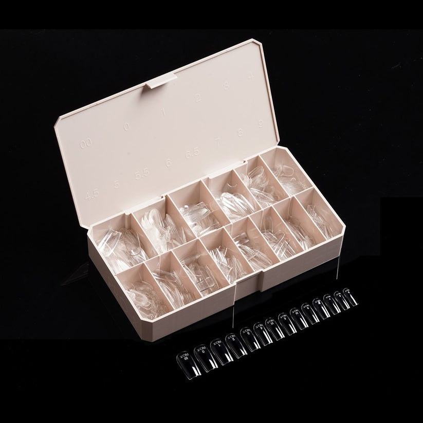 PRO-X Soft Gel Nail Tips 03 - Natural Square Medium - 14 Sizes | 600pc