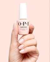Hand holding OPI Mod About You Pastel gel polish bottle