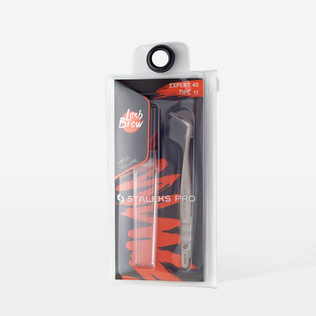 Professional lash tweezers with fiber tips, L-shaped, 65' EXPERT 40 TYPE 12