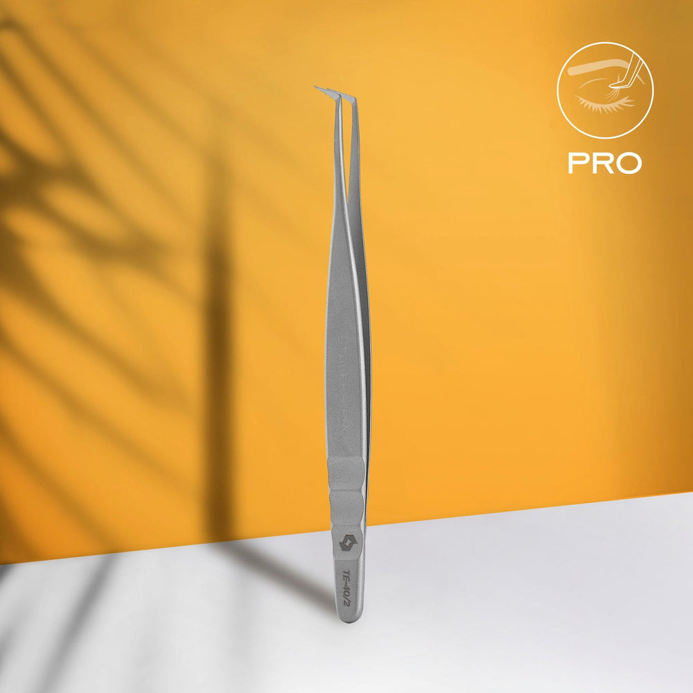 Professional lash tweezers with fiber tips, L-shaped, 70' EXPERT 40 TYPE 2