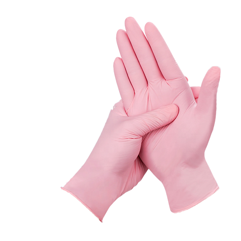 Bloom Pink Nitrile  Glove - Medium (25 Pairs )