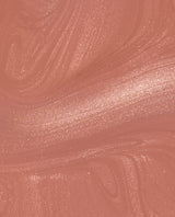 Route Beer Float gel nail polish swatch, warm rosy caramel-brown shade with golden shimmer