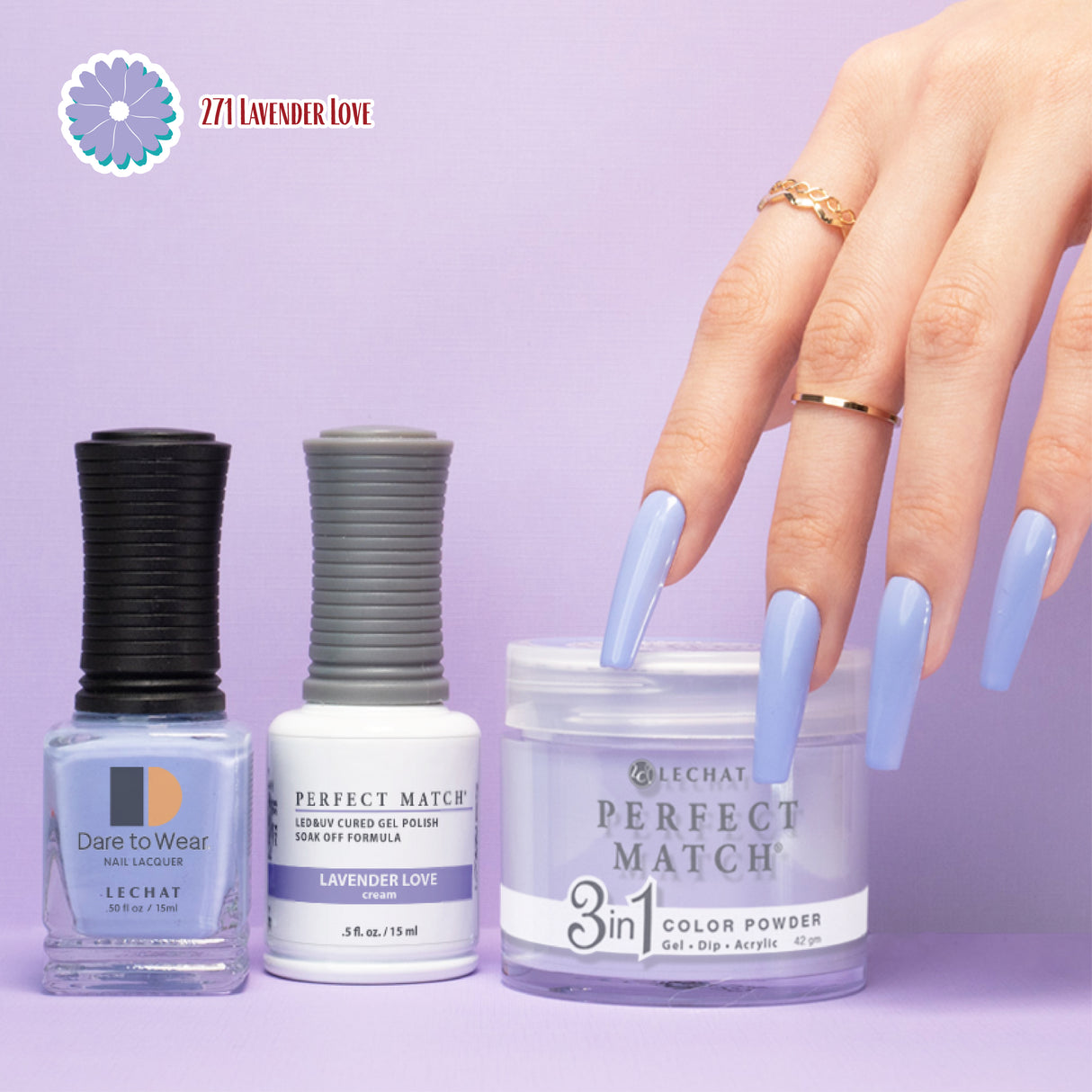 PMDP271 Lavender Love - 3in1 Gel Dip Acrylic  42gm