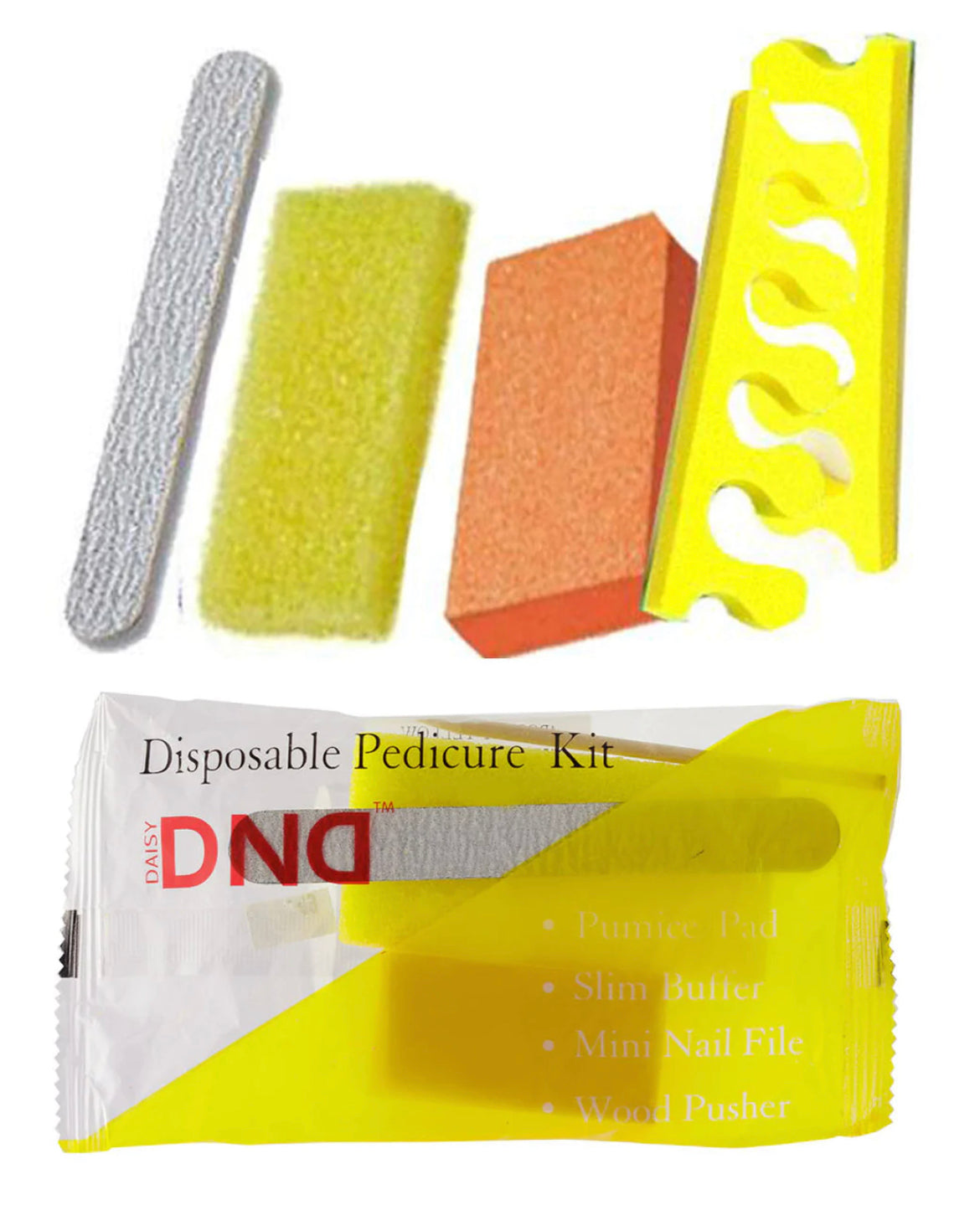 *(Bundle) DND Disposable Pedicure Kit - 4 pc. (Yellow)