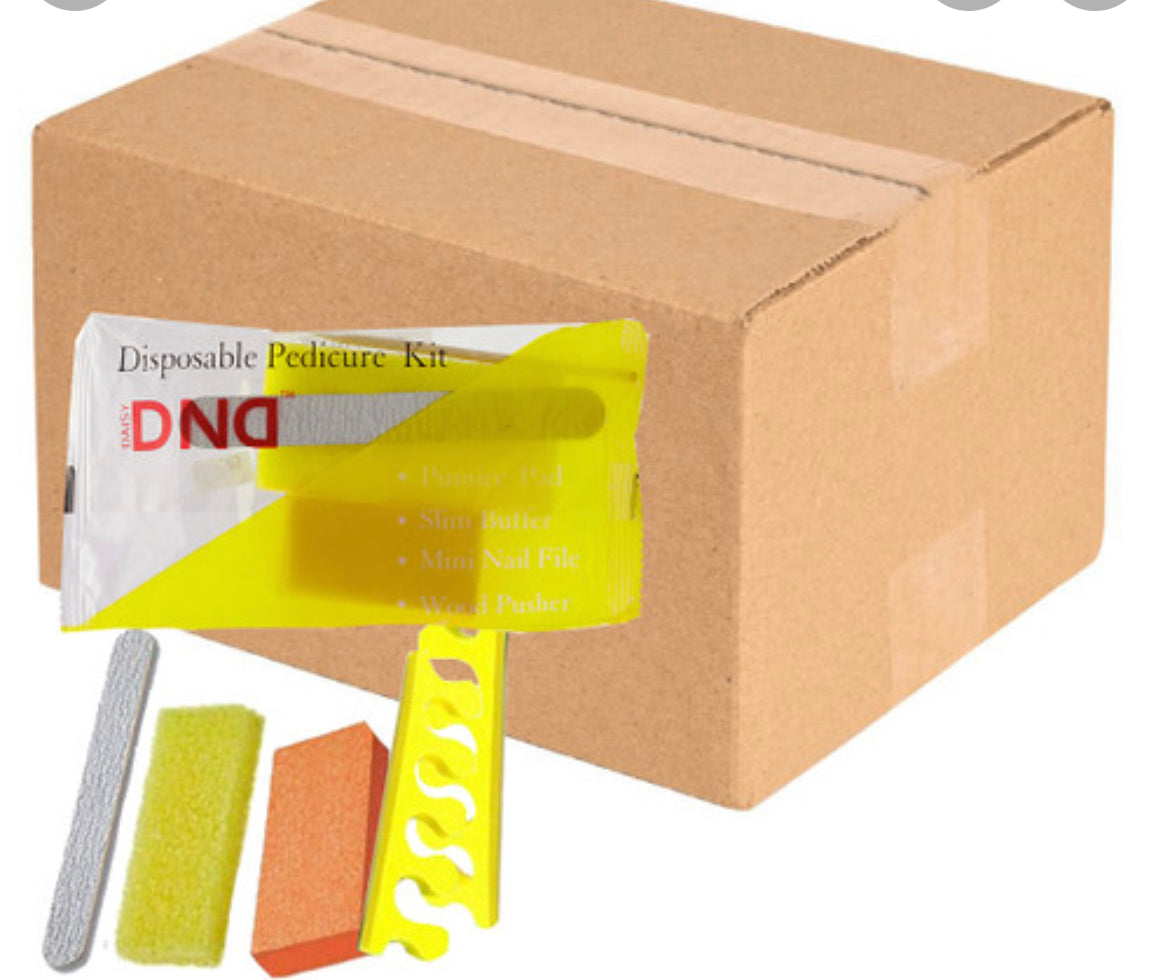 *(Bundle) DND Disposable Pedicure Kit - 4 pc. (Yellow)