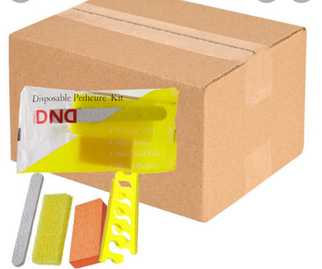 *(Bundle) DND Disposable Pedicure Kit - 4 pc. (Yellow)