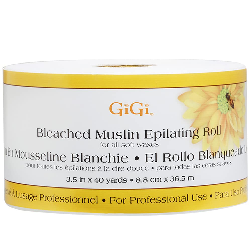 GIGI Bleached Muslin Epilating Roll, 3.5" Wide - 40 Yards