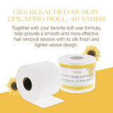GIGI Bleached Muslin Epilating Roll, 3.5" Wide - 40 Yards