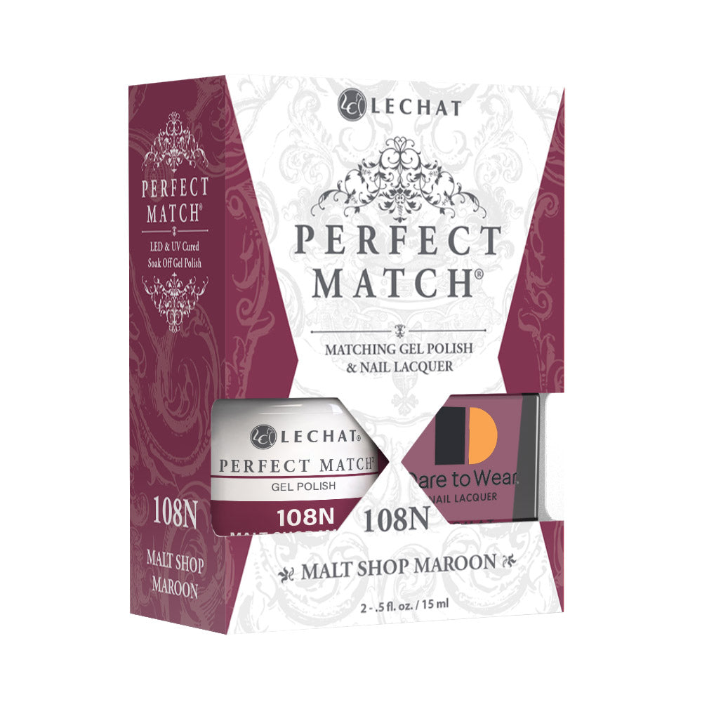 PMS108N Malt Shop Maroon - Gel Polish & Nail Lacquer 1/2oz.