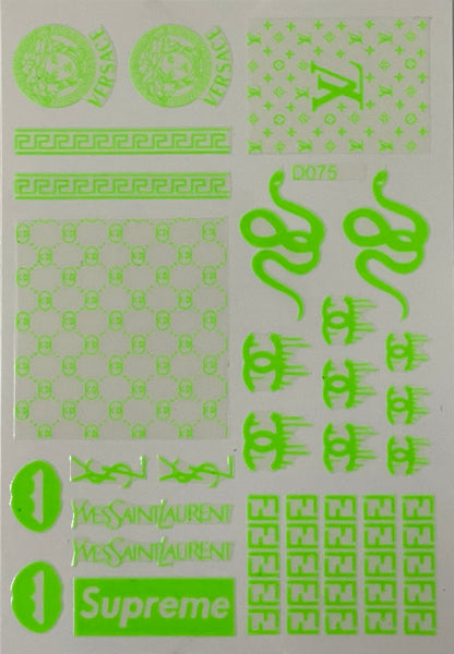 Nail Sticker - D075 Neon Green FashionLogos