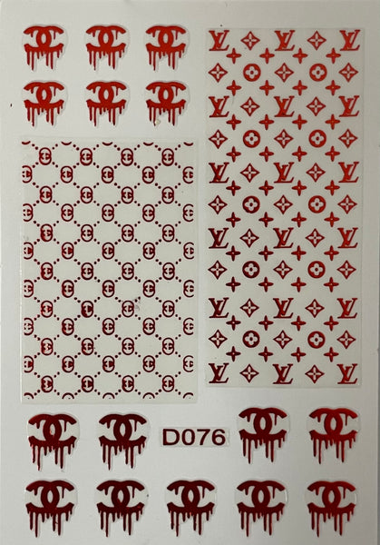 Nail Sticker - D076 Red Fashion