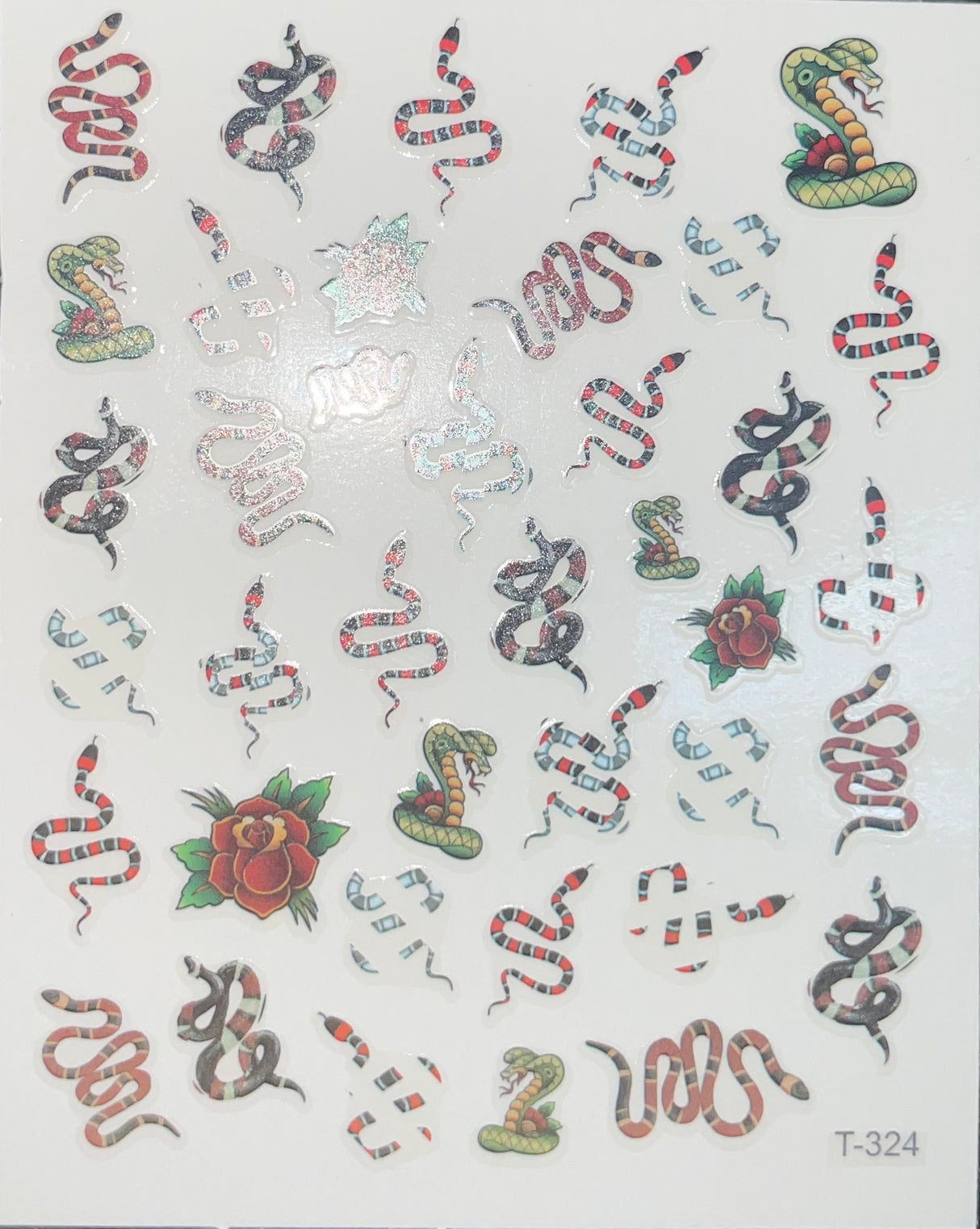 Nail Sticker - T-324 Snakes