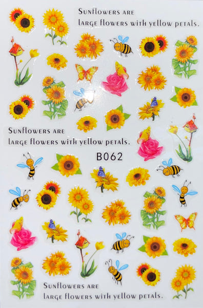 Nail Sticker - B062 Sunflowers
