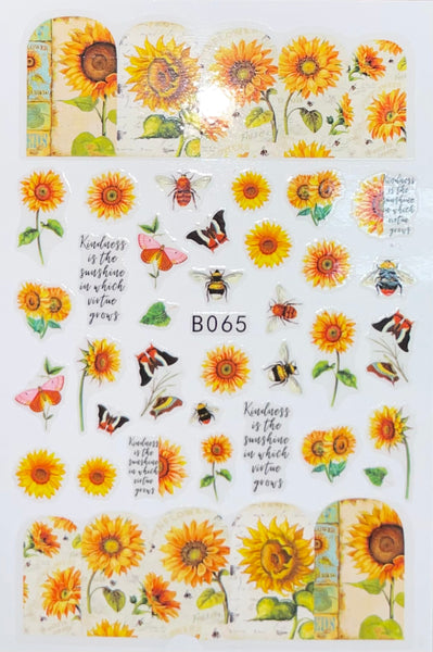 Nail Sticker - B065 Sunflowers
