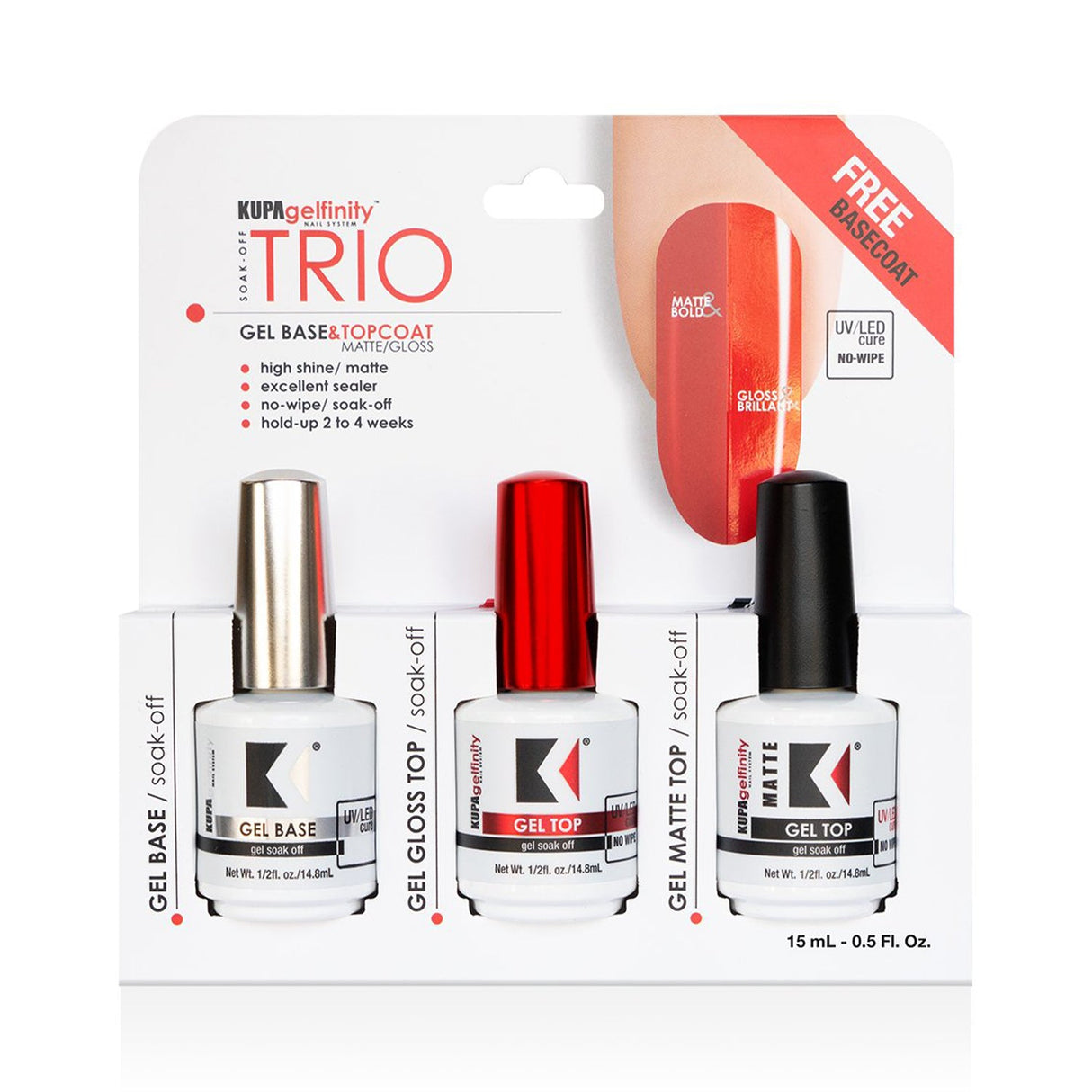*Trio Pack 0.5oz - (Base/Top Coat)