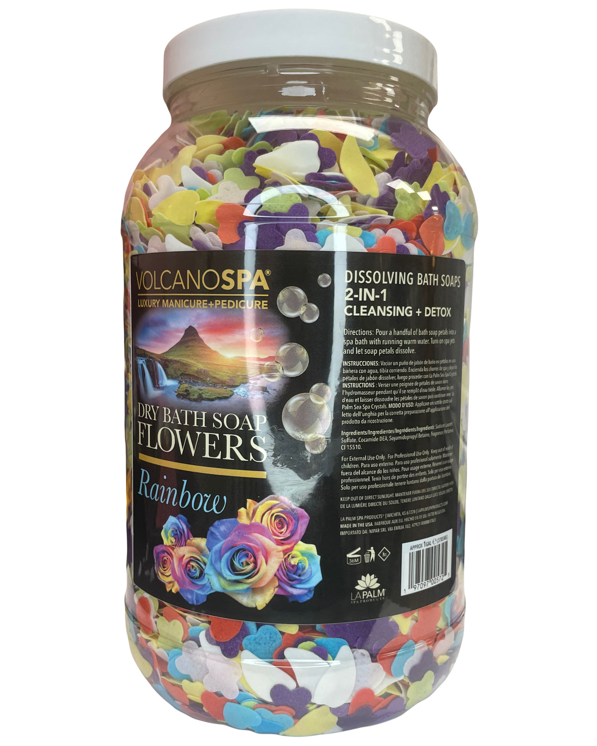 Dry Bath Soap Flowers 128oz - Rainbow