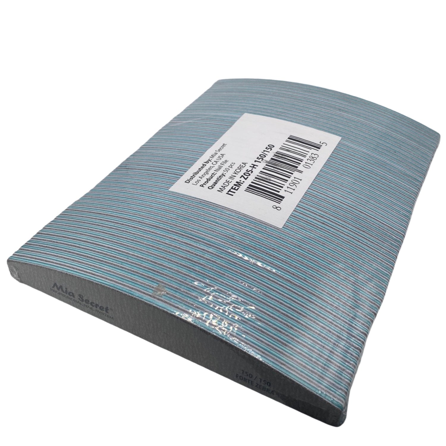 *Pack 50 Half Moon Forte Zebra Nail File 150/150